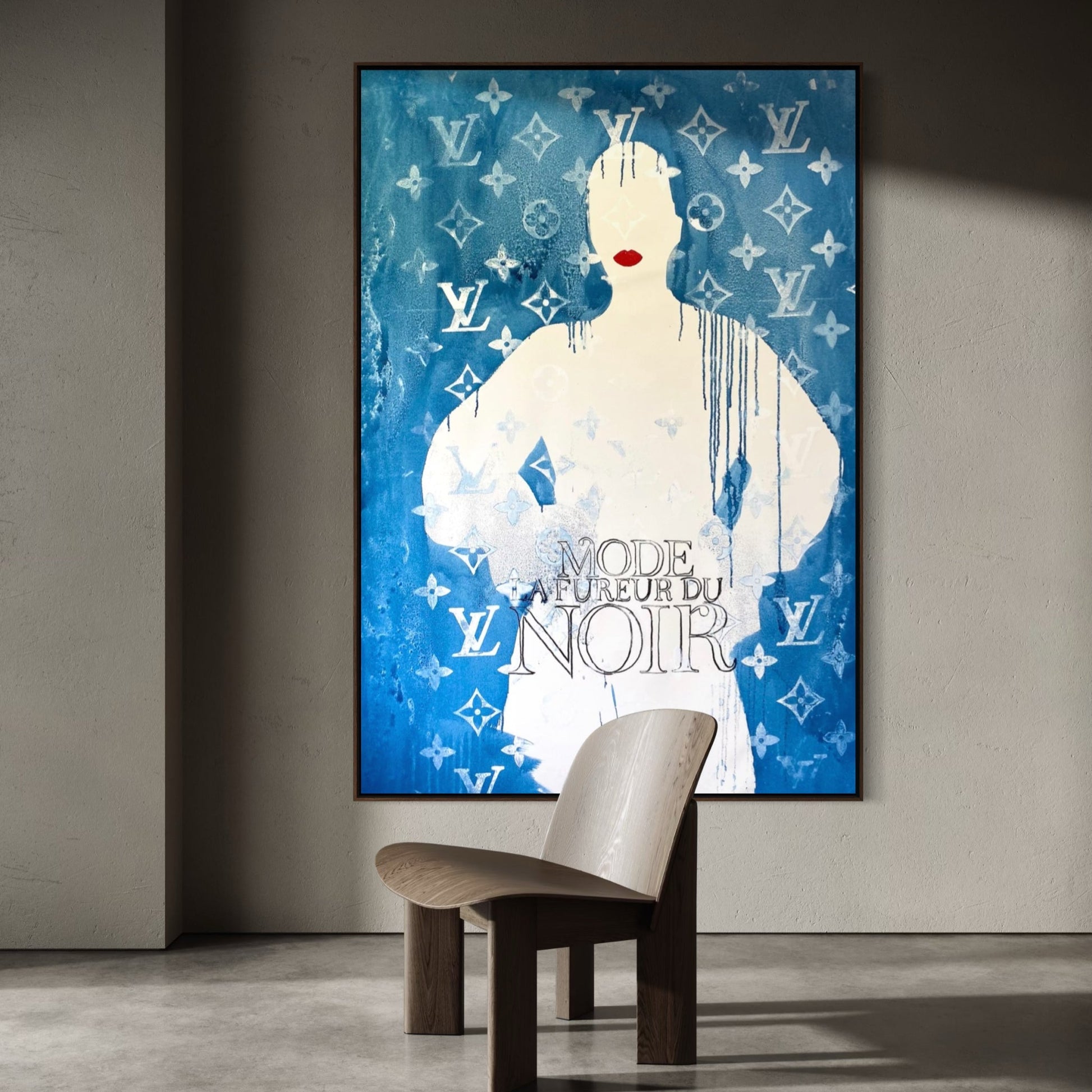 La Fureur du Noir Large Format Original Painting | Fashion Figurative Mixed Media | Mofisto