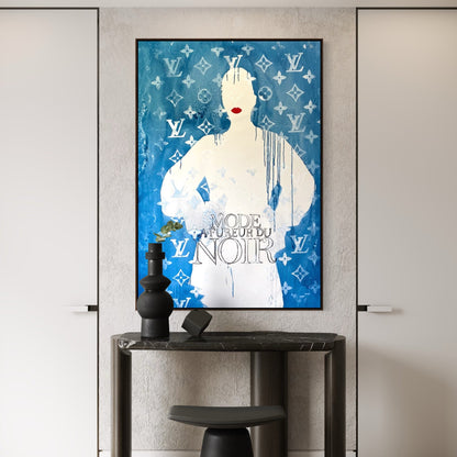 La Fureur du Noir Small Format Original Painting | Fashion Figurative Mixed Media | Mofisto