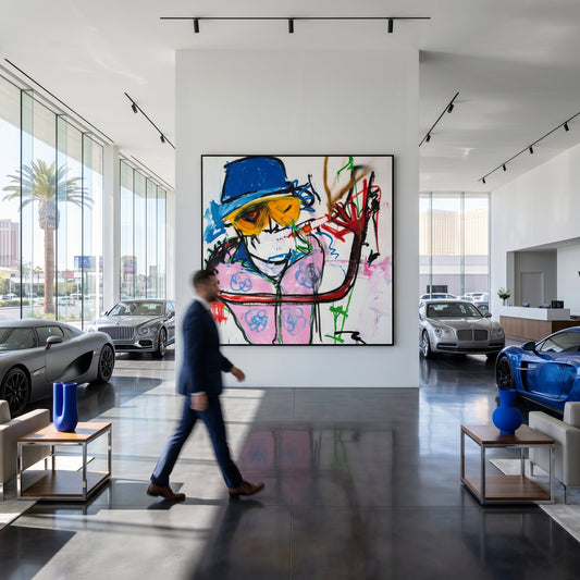 Love Your Work Hunter Styled in Modern Interior Setting | Neo-Expressionist Art by Mofisto