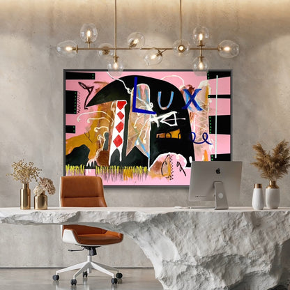 Lux Large Format Original Painting | Abstract Black Mixed Media | Mofisto