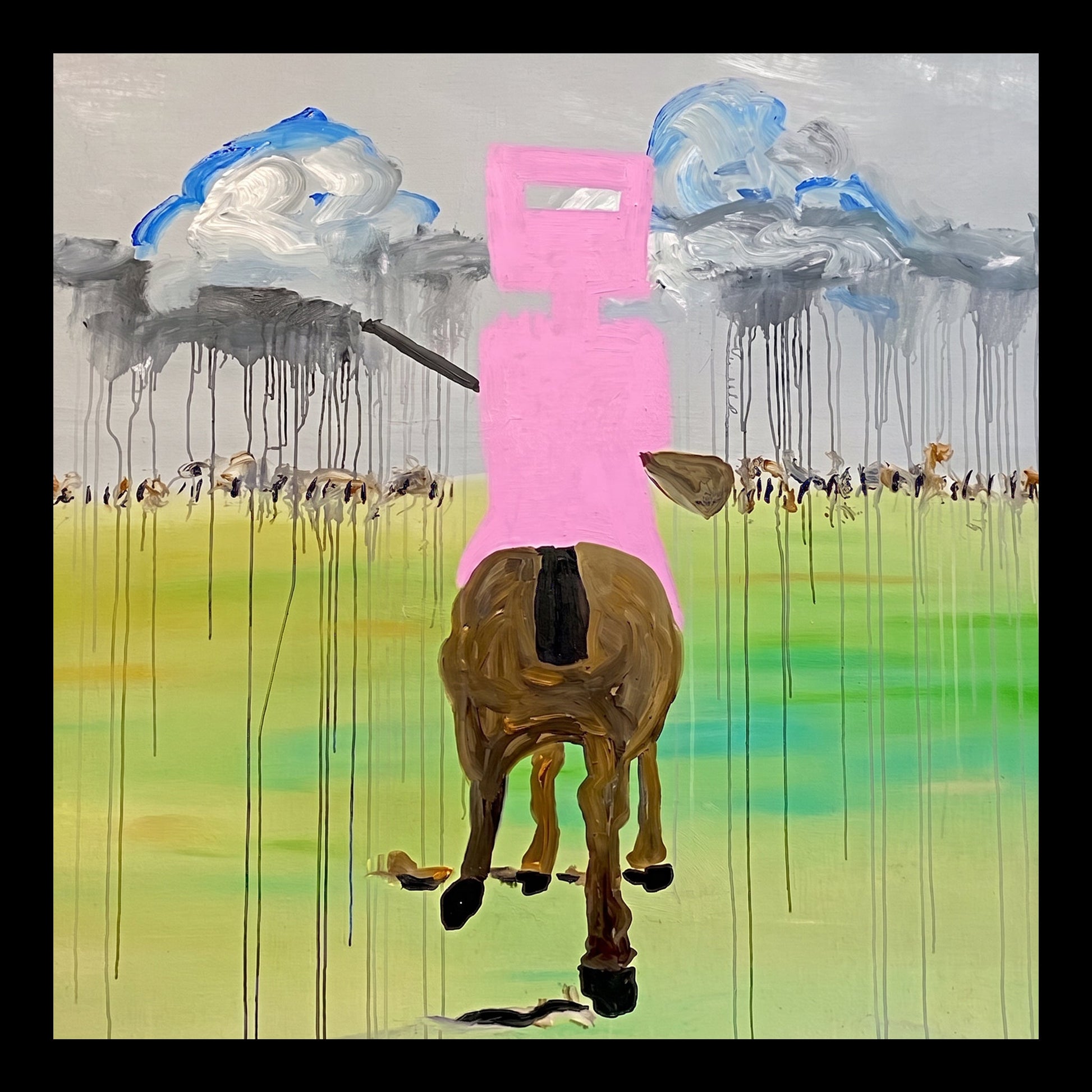 Monday to Friday Ned Wore Black, But on the Weekend Original Hand-Painted Artwork | Australian Folk Art Mixed Media on Canvas | Mofisto