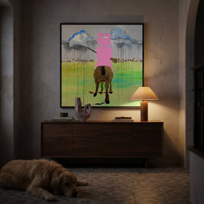 Monday to Friday Ned Wore Black, But on the Weekend Small Format Original Painting | Australian Folk Art | Mofisto