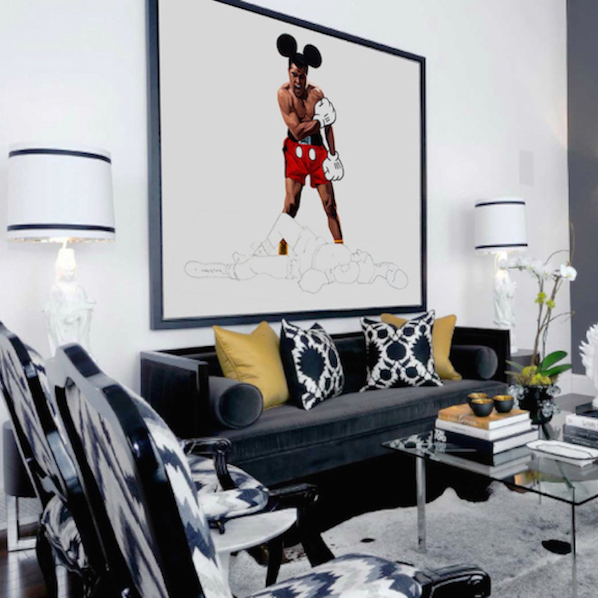 Mouse in the House Styled in Modern Interior Setting | Figurative Pop Art by Mofisto
