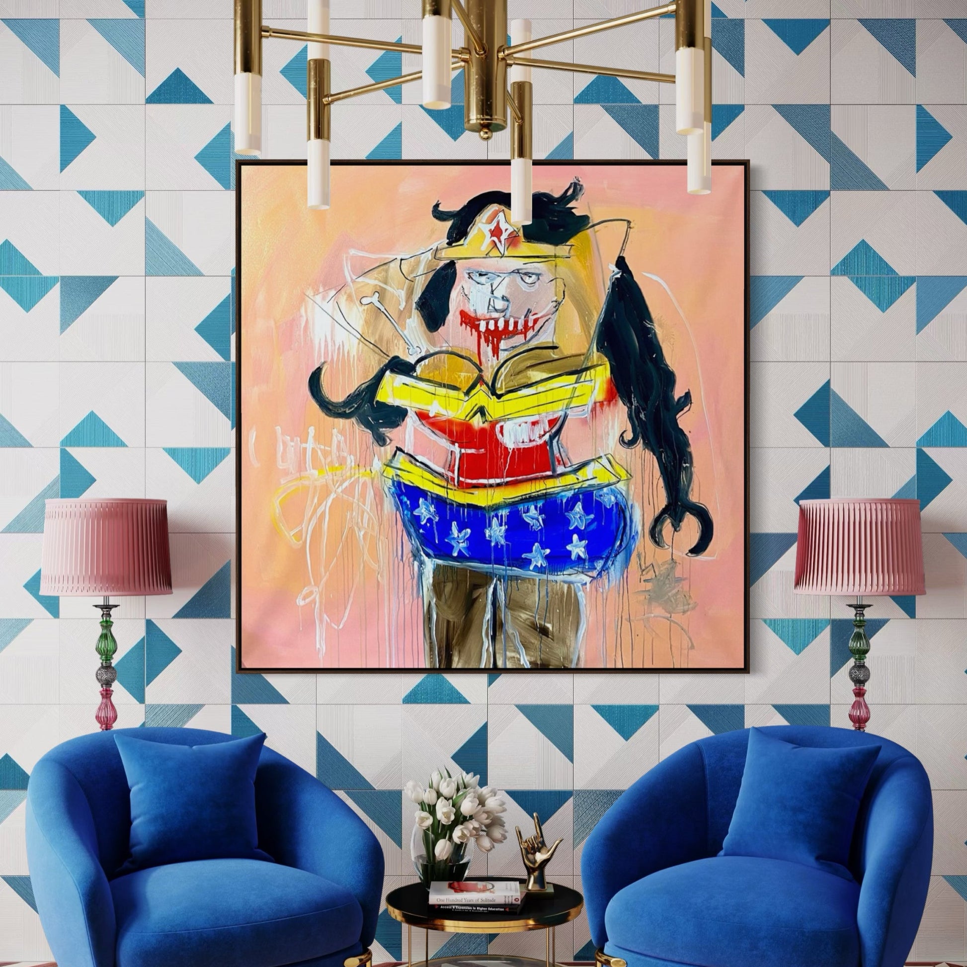 My Wonder Woman Large Format Original Painting | Figurative Pop Art Mixed Media | Mofisto