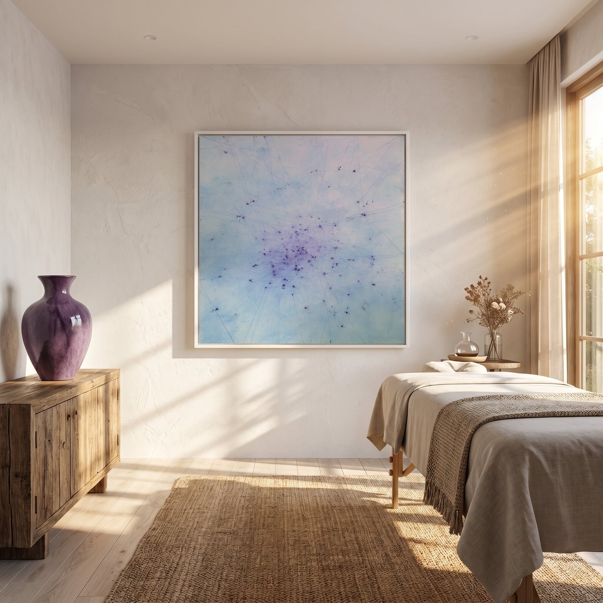 Neuron Development Large Format Original Painting | Abstract Blue Scientific Mixed Media | Mofisto