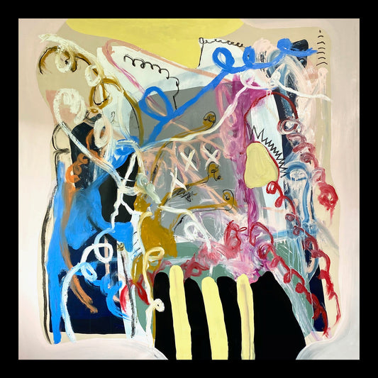 Now It's a Party Original Hand-Painted Artwork | Abstract Gestural Mixed Media on Canvas | Mofisto