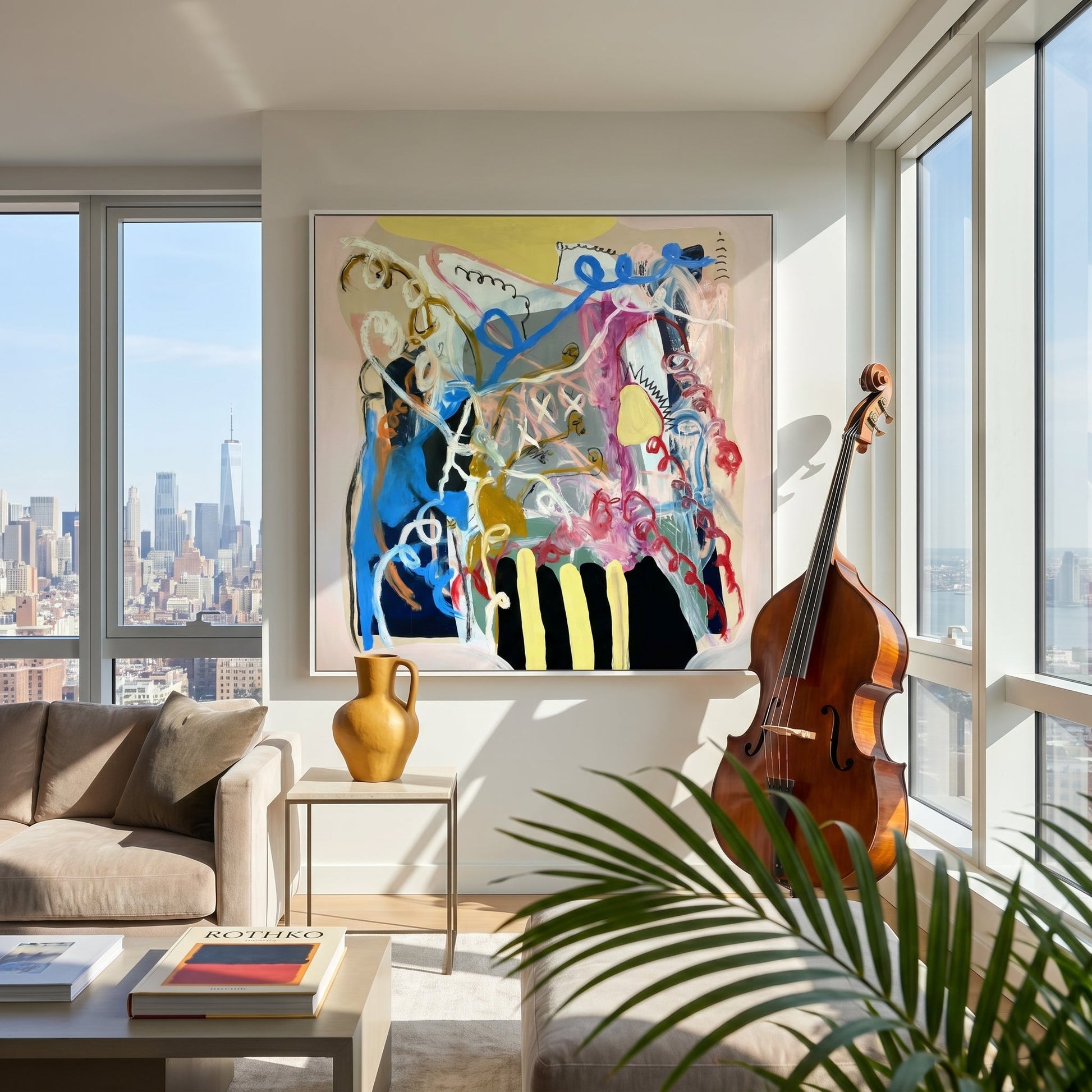 Now It's a Party Styled in Modern Interior Setting | Abstract Gestural Art by Mofisto