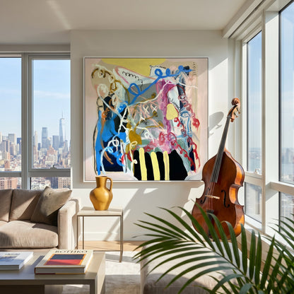 Now It's a Party Styled in Modern Interior Setting | Abstract Gestural Art by Mofisto