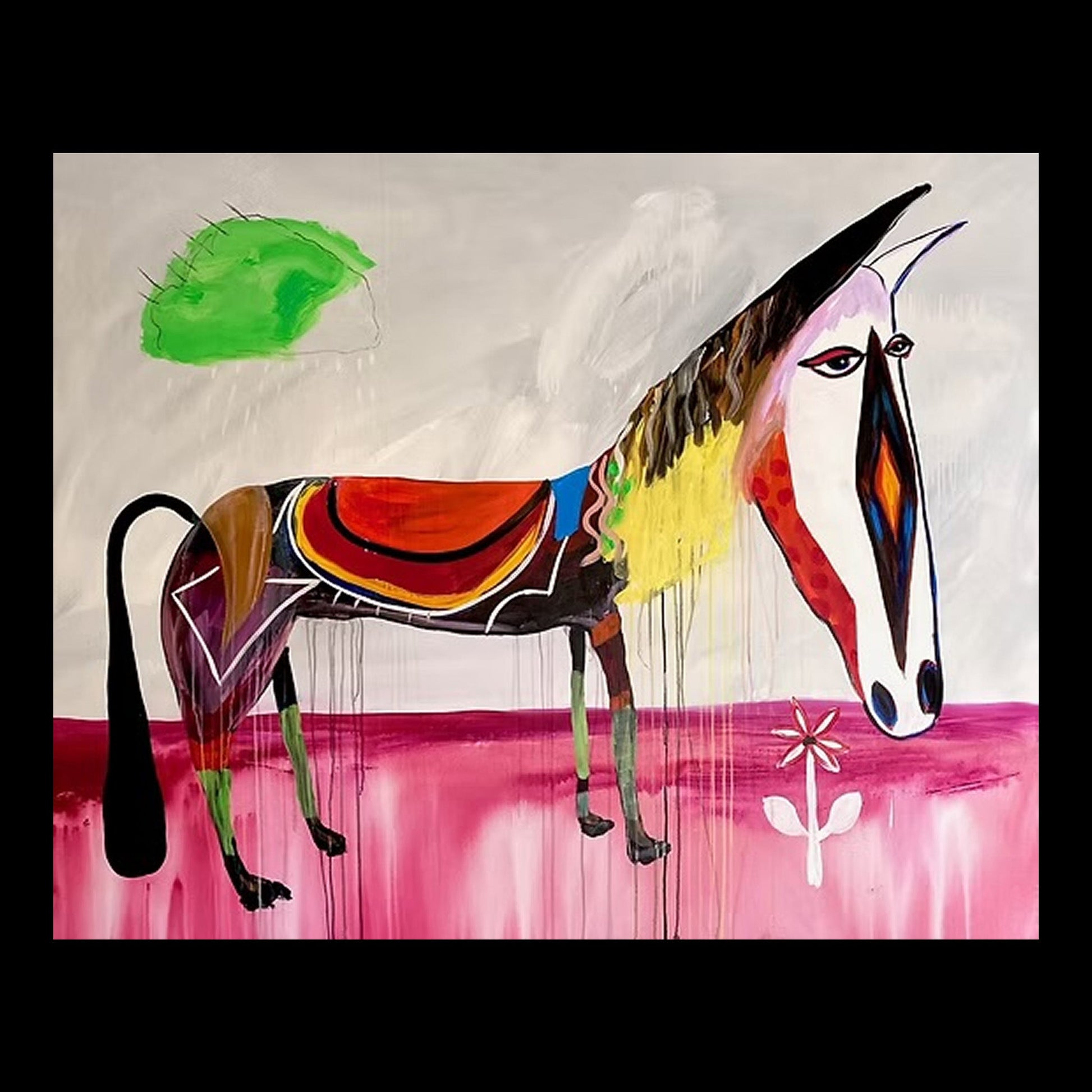 Ole Original Hand-Painted Artwork | Equestrian Horse Mixed Media on Canvas | Mofisto