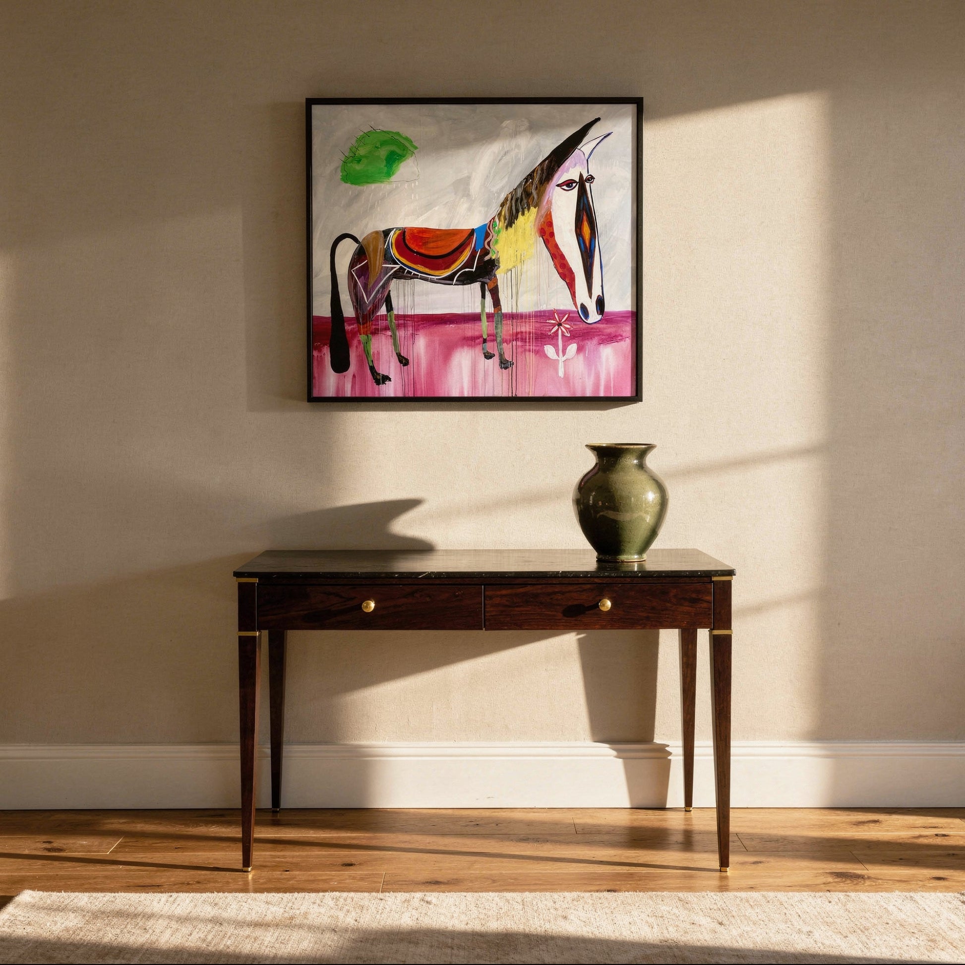 Ole Small Format Original Painting | Equestrian Horse Mixed Media | Mofisto