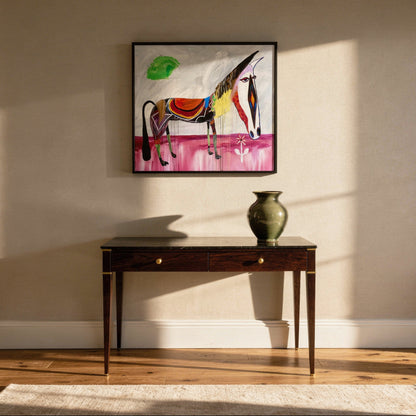Ole Small Format Original Painting | Equestrian Horse Mixed Media | Mofisto