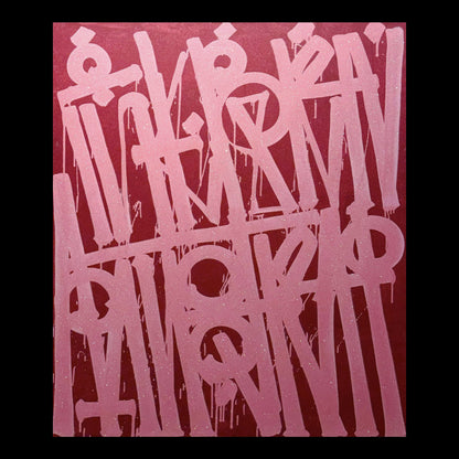 Retna Pink Original Hand-Painted Artwork | Abstract Calligraphic Mixed Media on Canvas | Mofisto