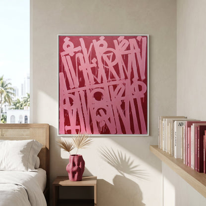 Retna Pink Large Format Original Painting | Abstract Calligraphic Mixed Media | Mofisto
