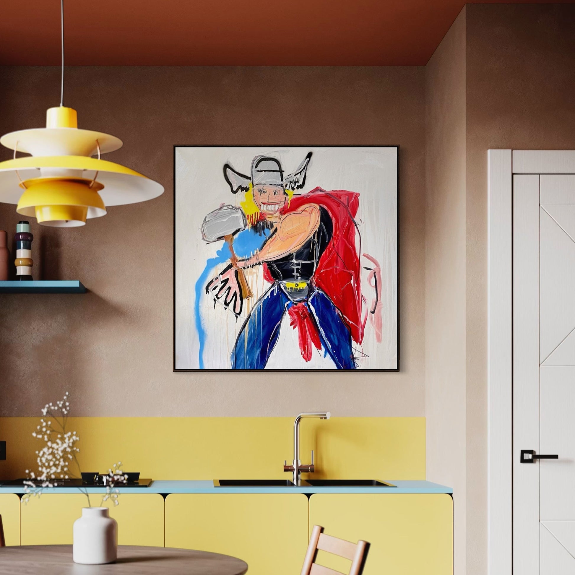 Rhymes with Whore Small Format Original Painting | Figurative Pop Art Mixed Media | Mofisto