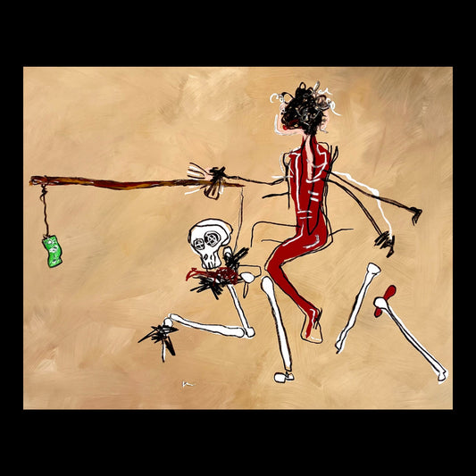 Riding Dirty Original Hand-Painted Artwork | Figurative Skull Mixed Media on Canvas | Mofisto