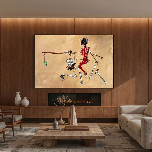 Riding Dirty Large Format Original Painting | Figurative Skull Mixed Media | Mofisto