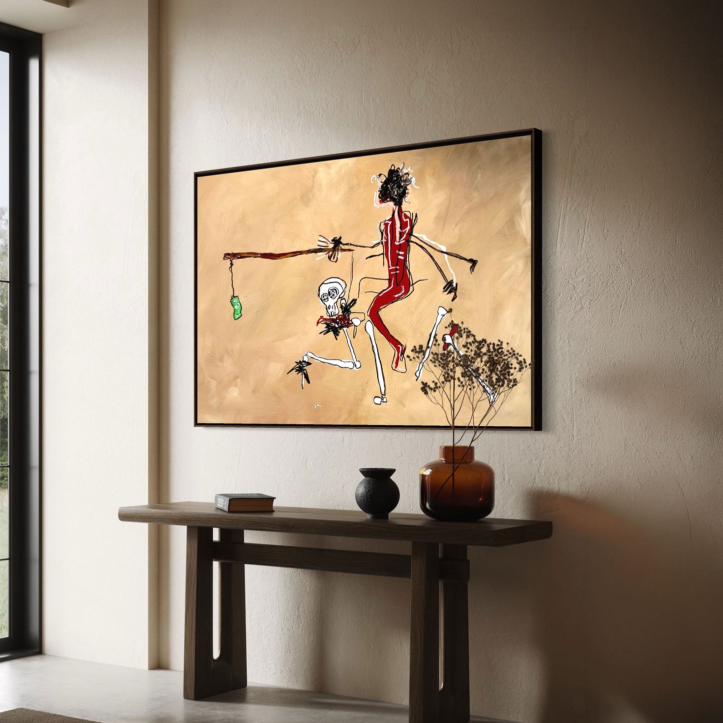 Riding Dirty Small Format Original Painting | Figurative Skull Mixed Media | Mofisto
