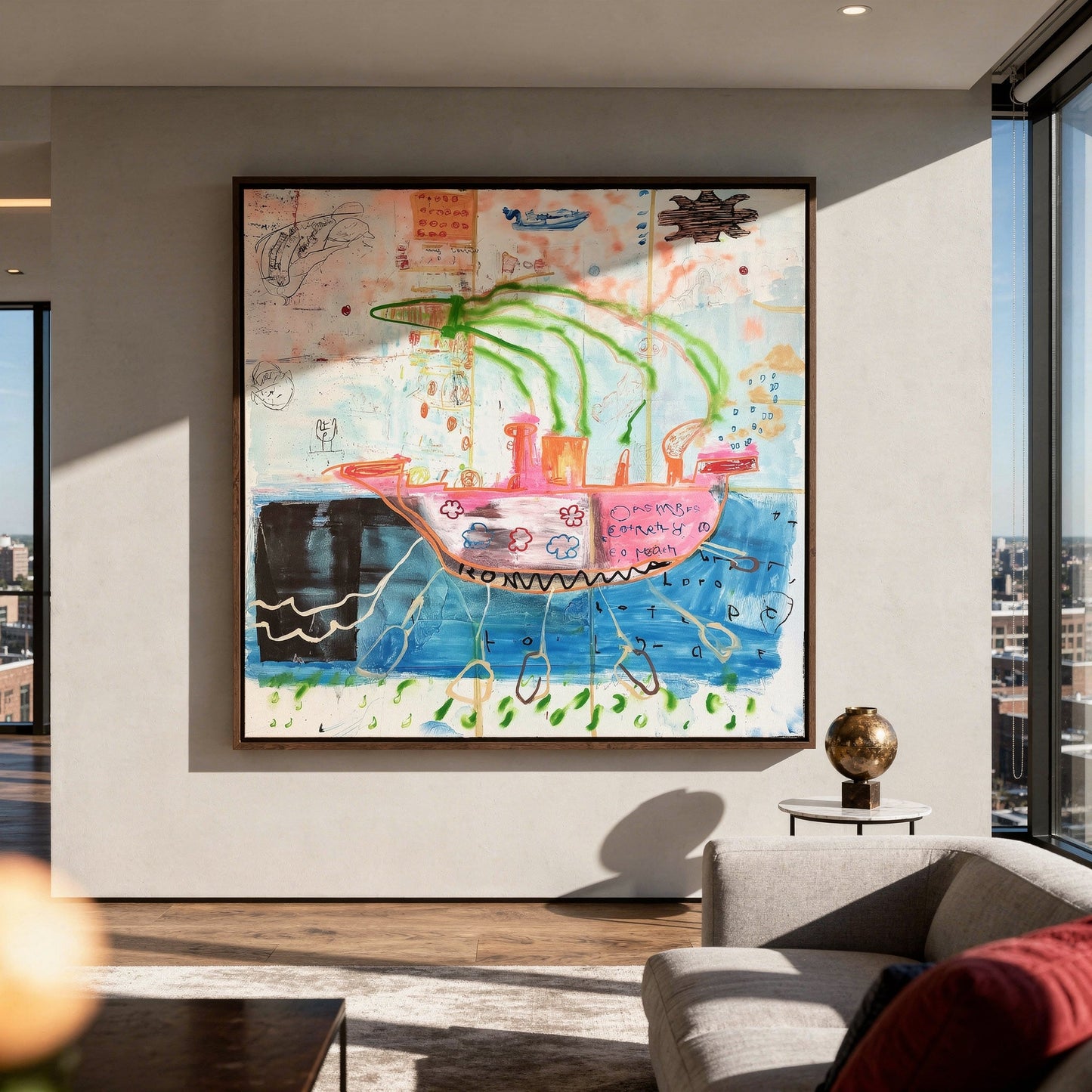 SS Fantasy Large Format Original Painting | Figurative Nautical Mixed Media | Mofisto