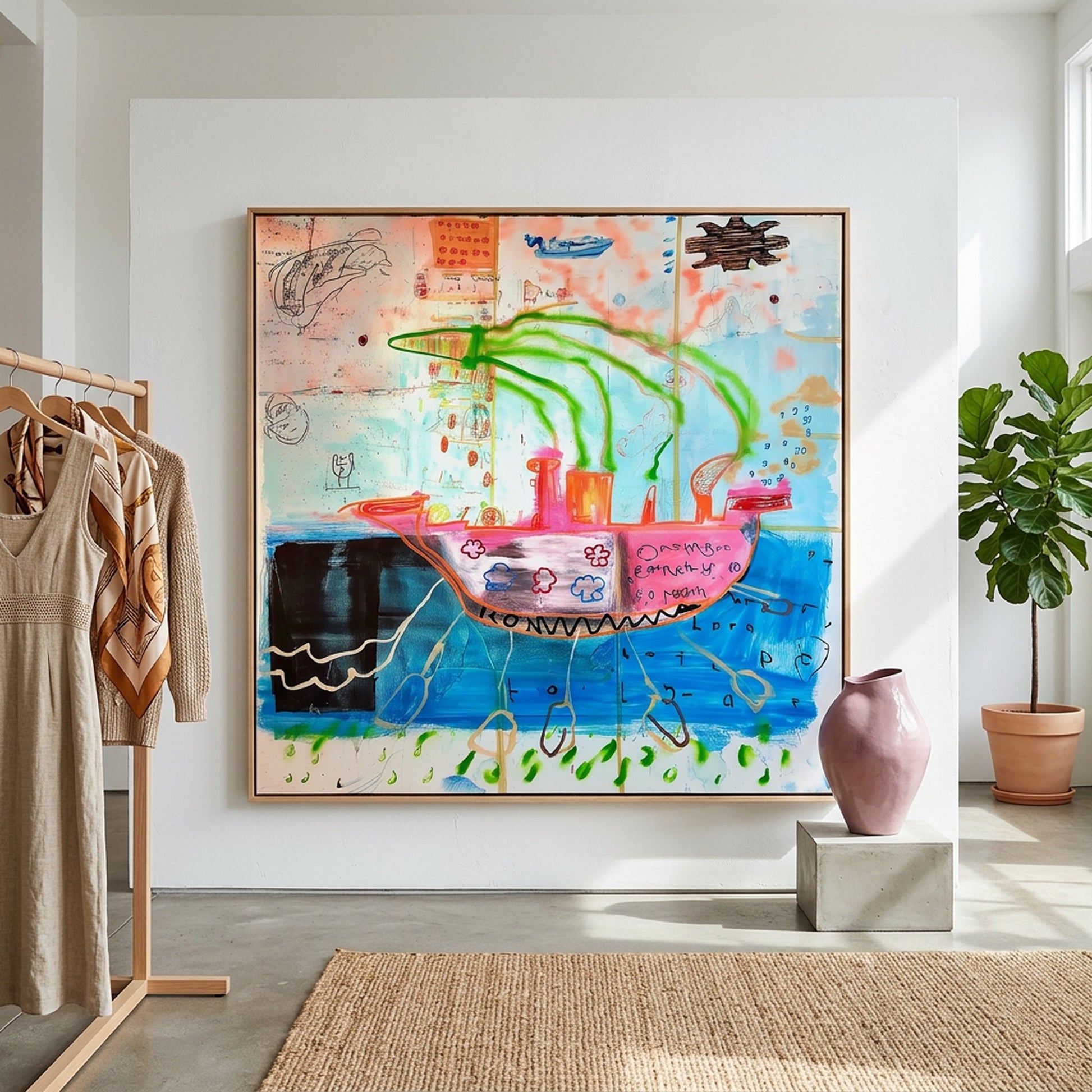 SS Fantasy Styled in Modern Interior Setting | Figurative Nautical Art by Mofisto