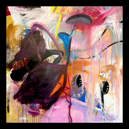 She's a Rich Girl Original Hand-Painted Artwork | Abstract Gestural Mixed Media on Canvas | Mofisto