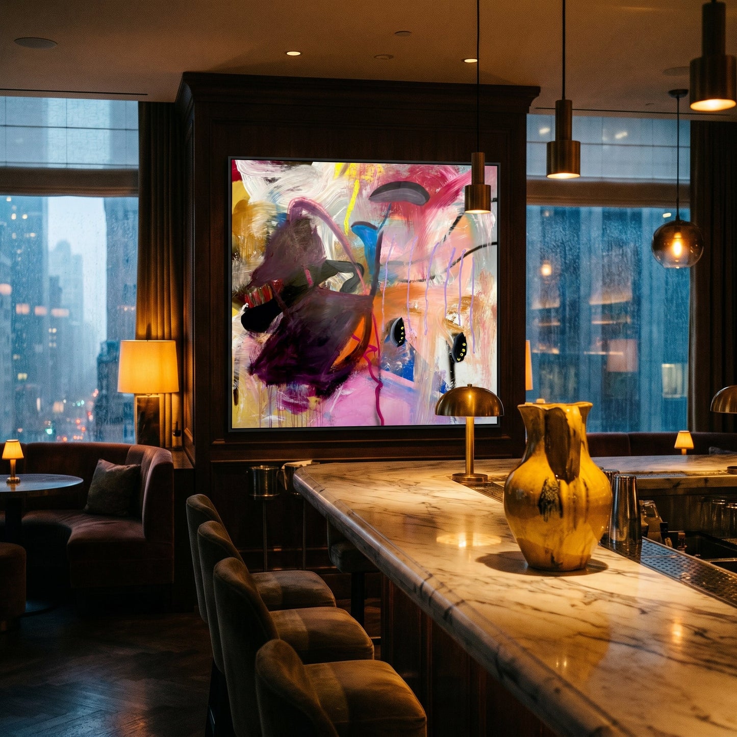 She's a Rich Girl Styled in Modern Interior Setting | Abstract Gestural Art by Mofisto