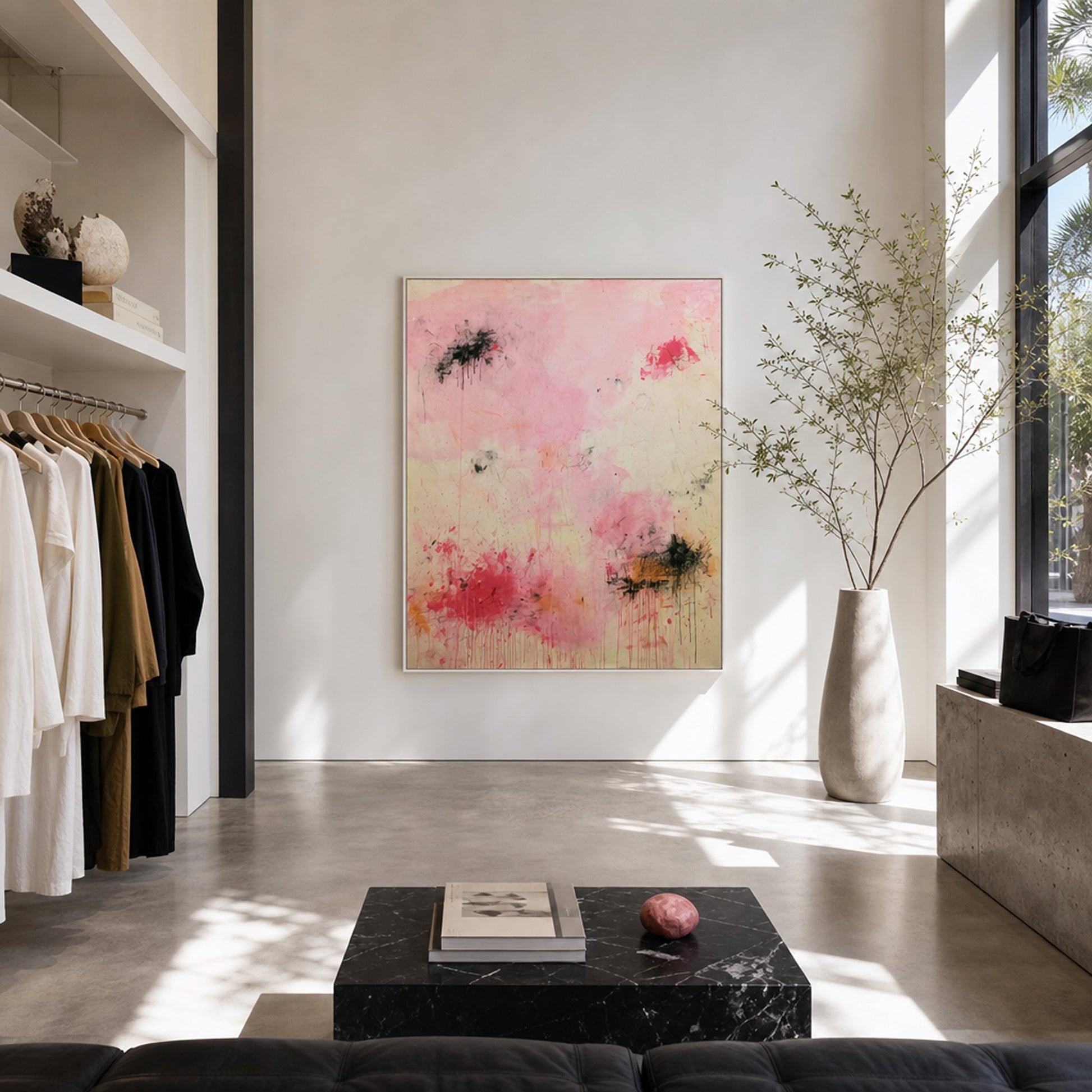 Soft Riot Large Format Original Painting | Abstract Gestural Minimalist Mixed Media | Mofisto