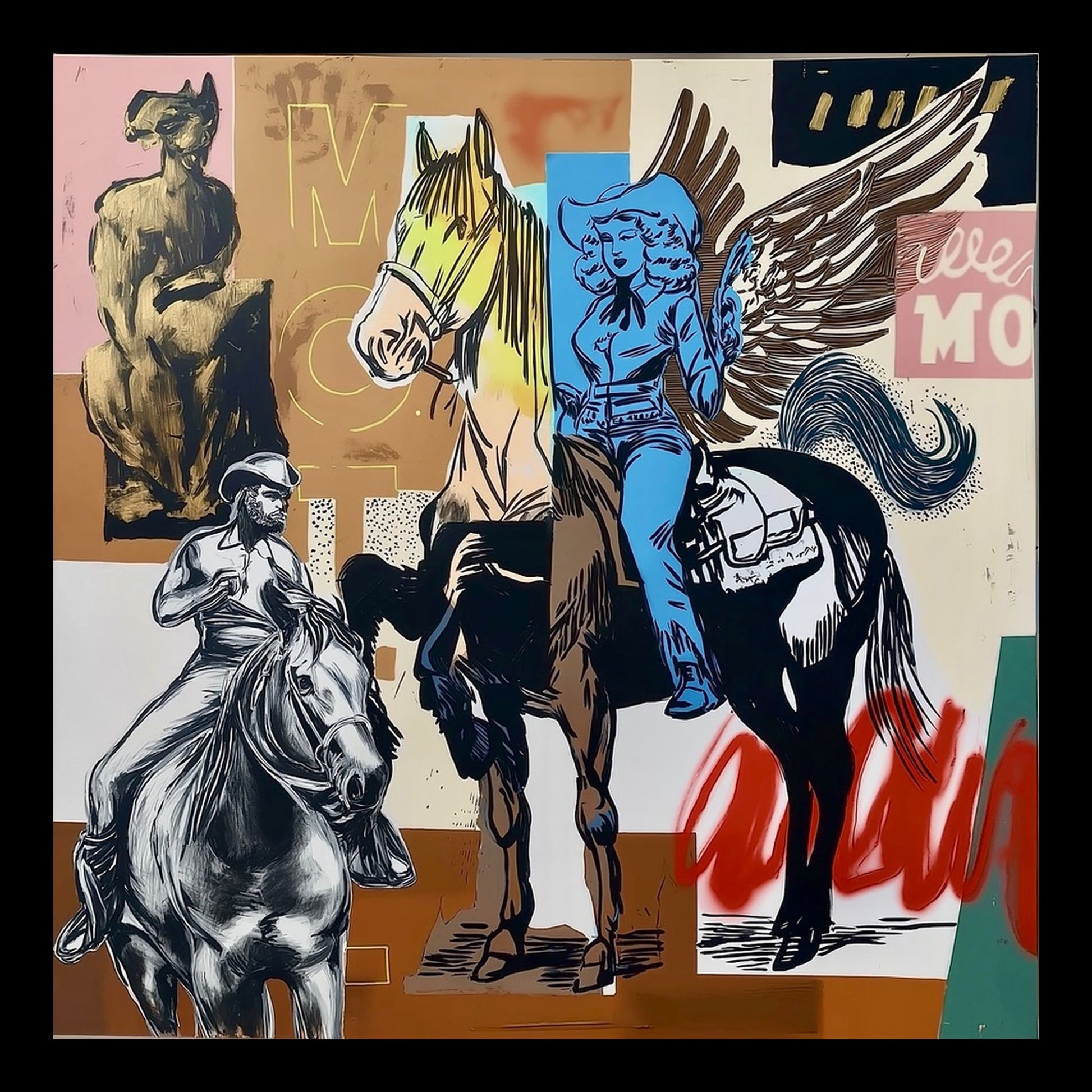 So You Want to Be a Cowgirl Original Hand-Painted Artwork | Equestrian Western Mixed Media on Canvas | Mofisto