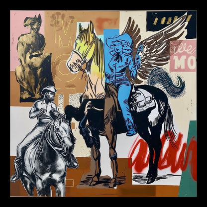 So You Want to Be a Cowgirl Original Hand-Painted Artwork | Equestrian Western Mixed Media on Canvas | Mofisto