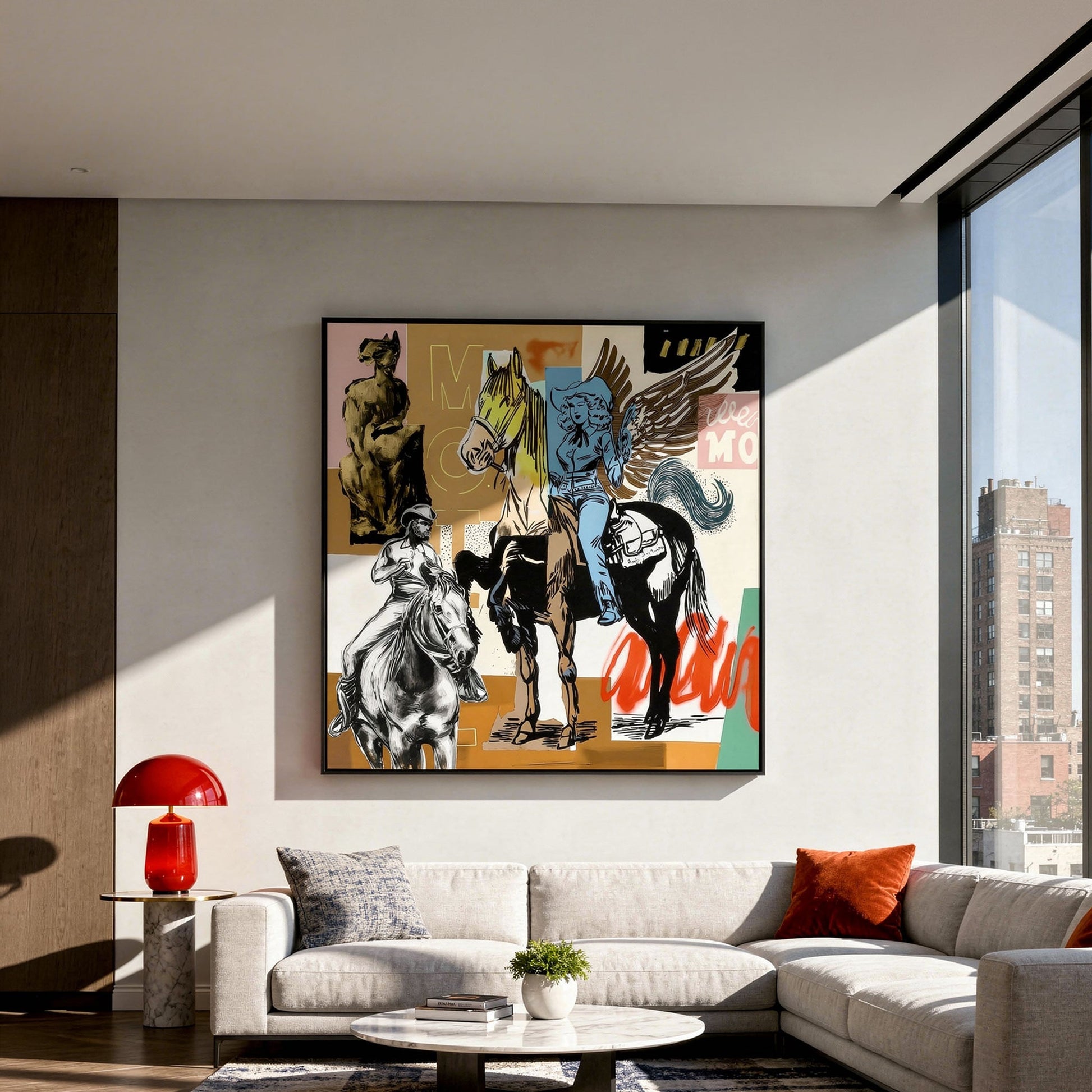 So You Want to Be a Cowgirl Small Format Original Painting | Equestrian Western Mixed Media | Mofisto
