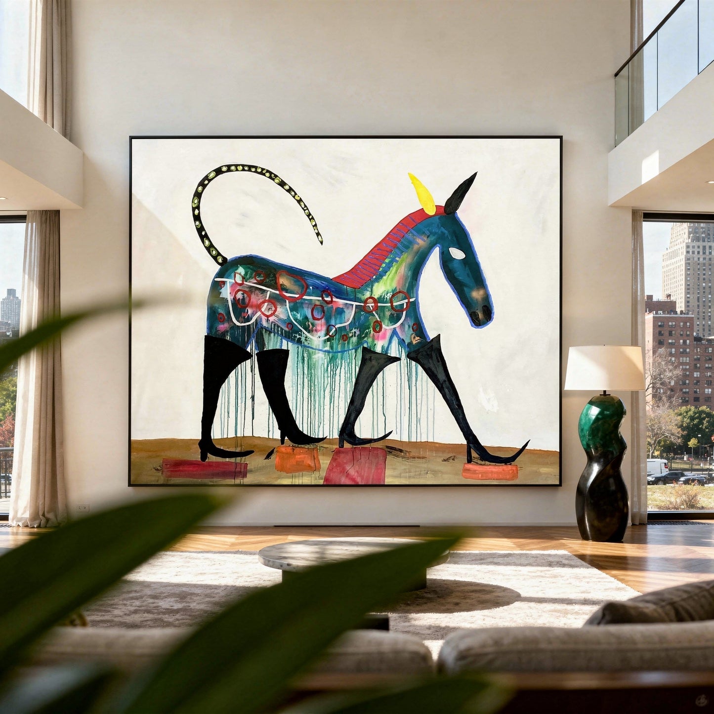Stay on the Path Styled in Modern Interior Setting | Figurative Folk Art by Mofisto