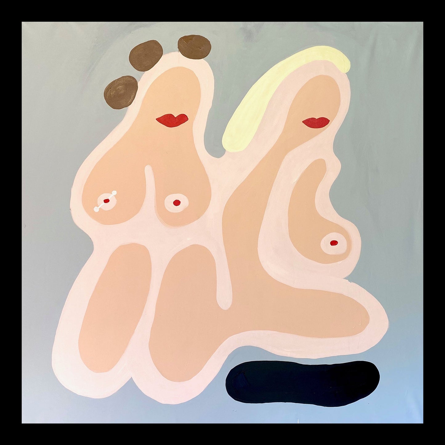 Study for Two Lovers Original Hand-Painted Artwork | Figurative Nude Mixed Media on Canvas | Mofisto