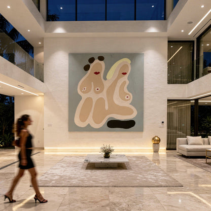 Study for Two Lovers Styled in Modern Interior Setting | Figurative Art by Mofisto