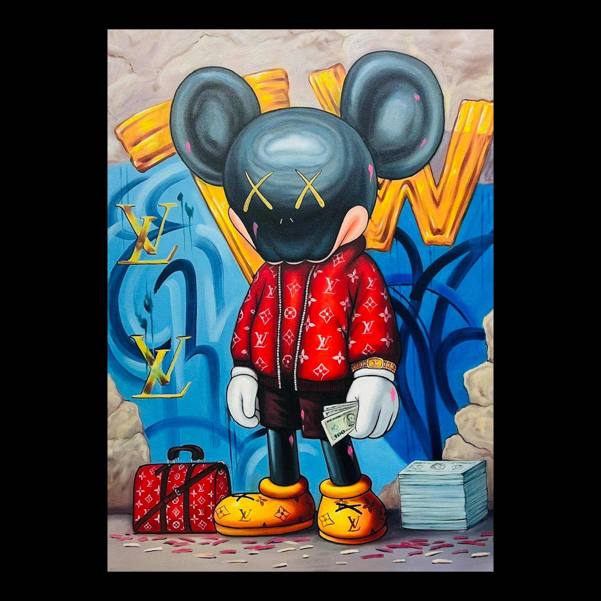 Supreme Being Original Hand-Painted Artwork | Pop Art Street Art Mixed Media on Canvas | Mofisto