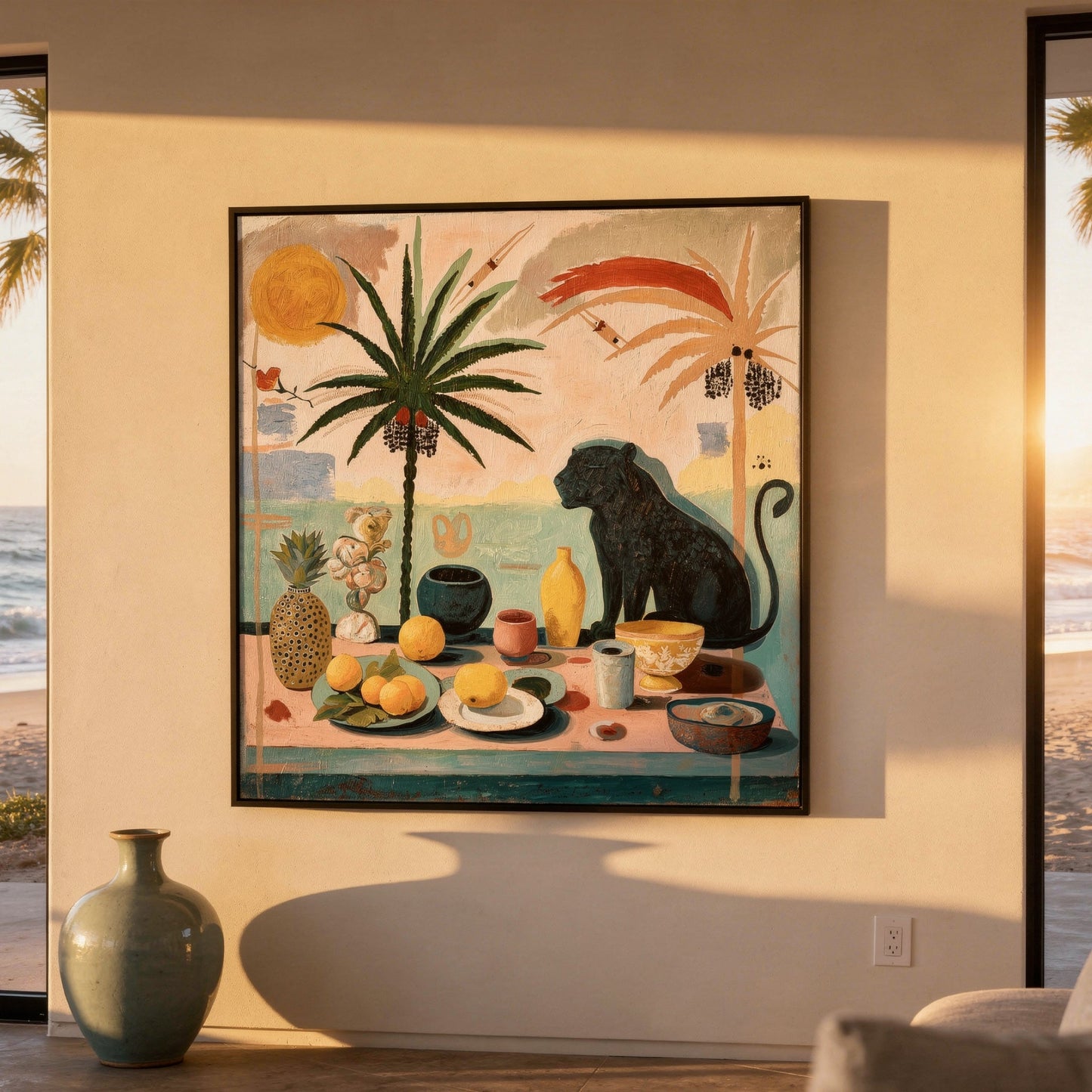 Taormina Still Life Large Format Original Painting | Figurative Still Life Mixed Media | Mofisto