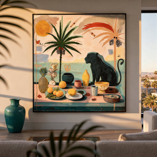 Taormina Still Life Styled in Modern Interior Setting | Figurative Still Life Art by Mofisto