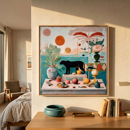 Taormina Still Life 2 Large Format Original Painting | Figurative Still Life Mixed Media | Mofisto
