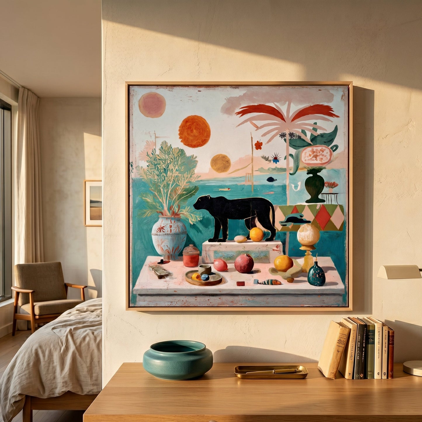 Taormina Still Life 2 Large Format Original Painting | Figurative Still Life Mixed Media | Mofisto