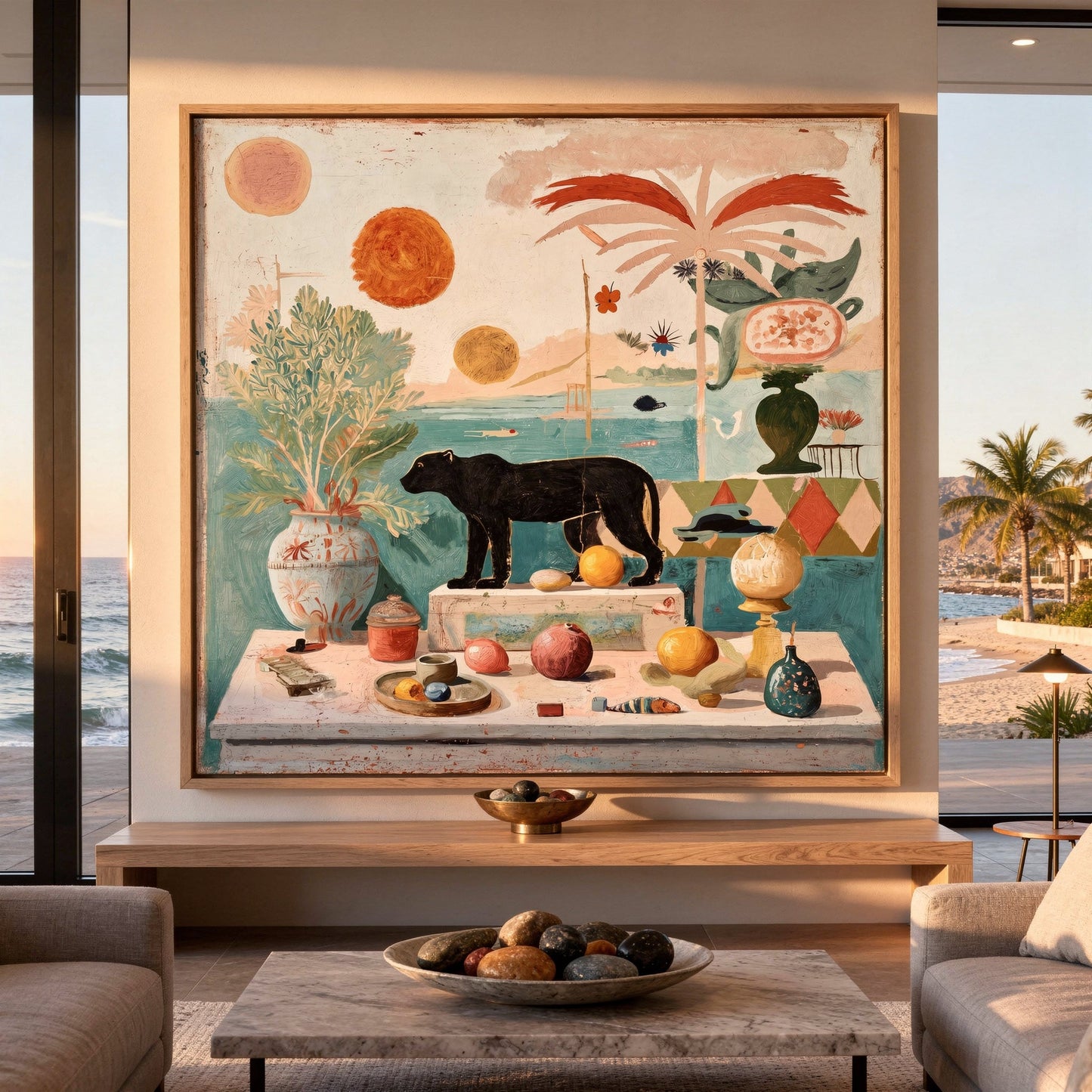 Taormina Still Life 2 Styled in Modern Interior Setting | Figurative Still Life Art by Mofisto