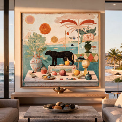 Taormina Still Life 2 Styled in Modern Interior Setting | Figurative Still Life Art by Mofisto