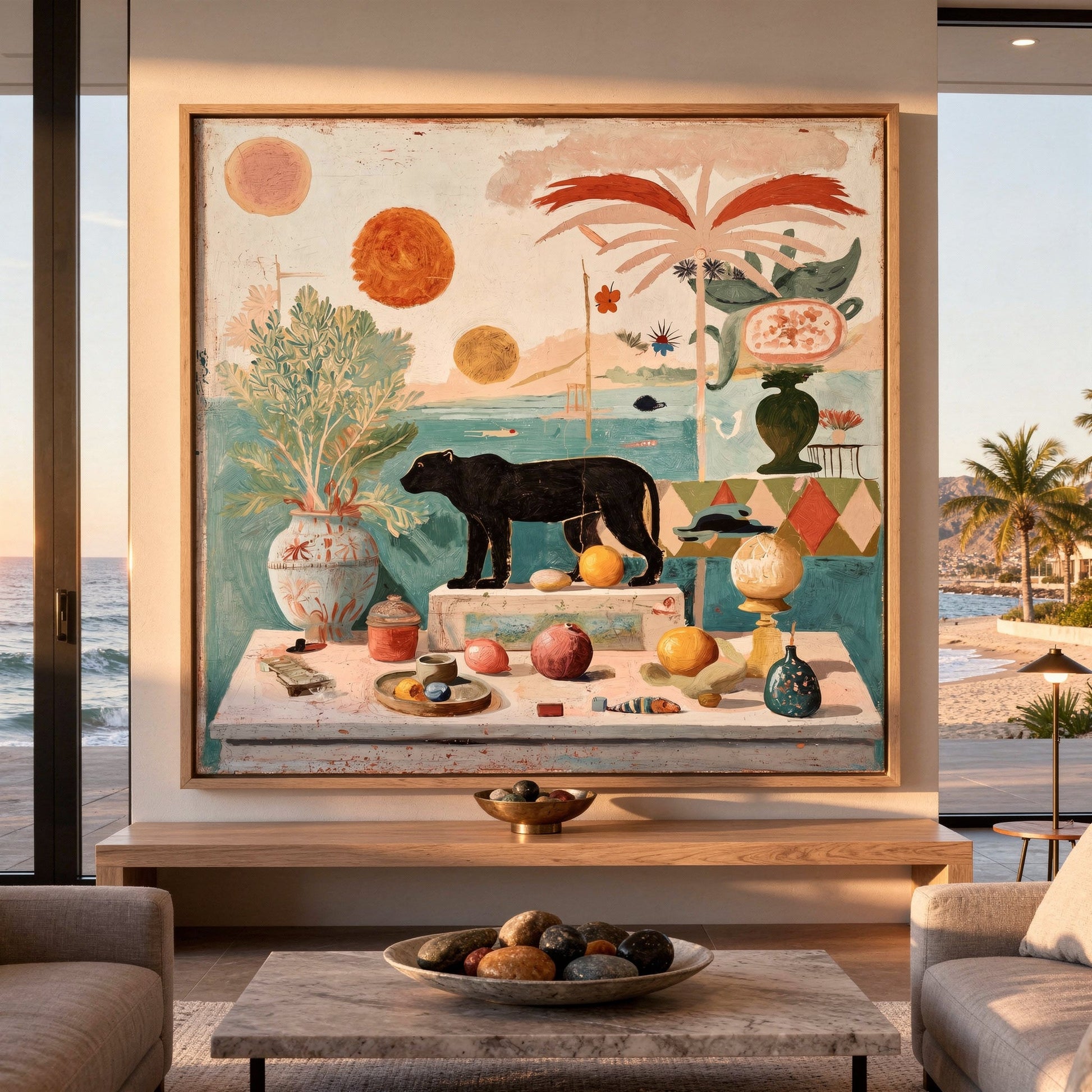 Taormina Still Life 2 Styled in Modern Interior Setting | Figurative Still Life Art by Mofisto
