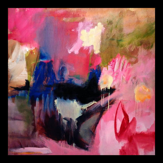 The Passion Pit Original Hand-Painted Artwork | Abstract Expressionist Gestural Pink Mixed Media on Canvas | Mofisto