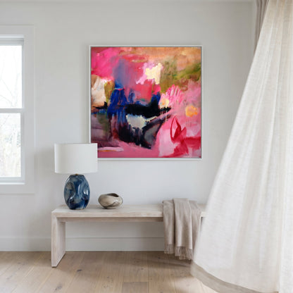 The Passion Pit Large Format Original Painting | Abstract Expressionist Pink Mixed Media | Mofisto
