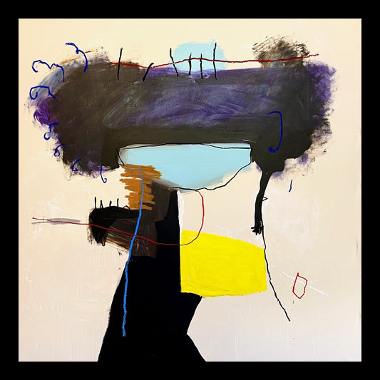 The Platform Original Hand-Painted Artwork | Abstract Geometric Mixed Media on Canvas | Mofisto