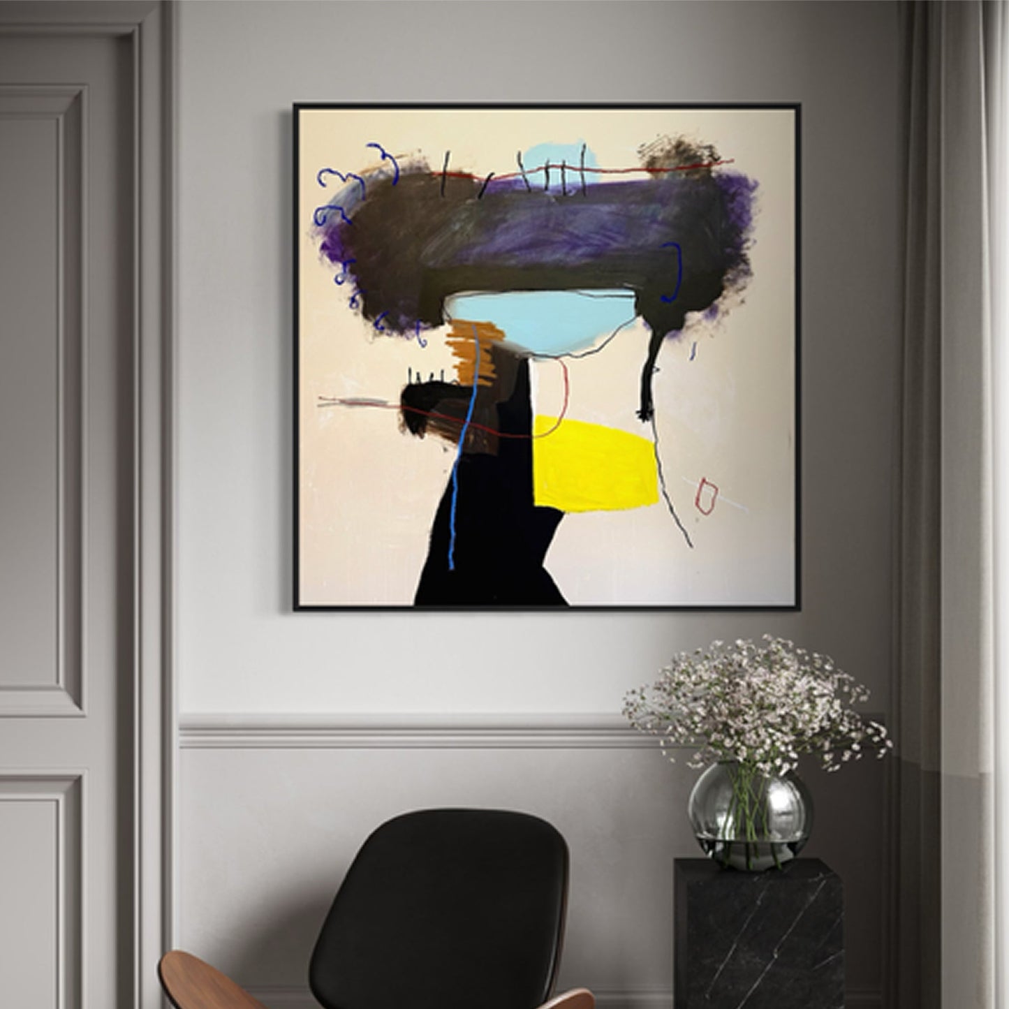 The Platform Small Format Original Painting | Abstract Geometric Mixed Media | Mofisto