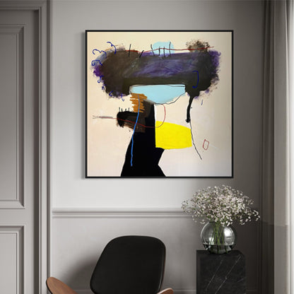 The Platform Small Format Original Painting | Abstract Geometric Mixed Media | Mofisto