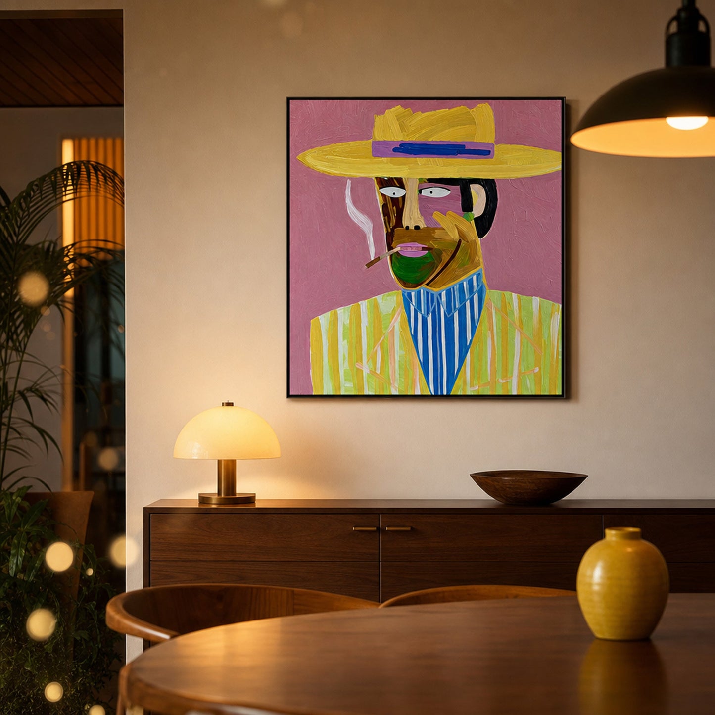 Turtle Necks Are Still in Fashion Large Format Original Painting | Pop Art Portrait Mixed Media | Mofisto