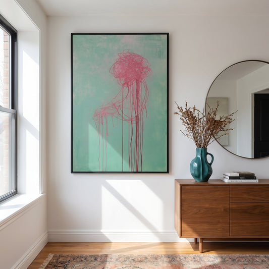 Well, He Does Show He Cares Large Format Original Painting | Abstract Gestural Minimalist Mixed Media | Mofisto