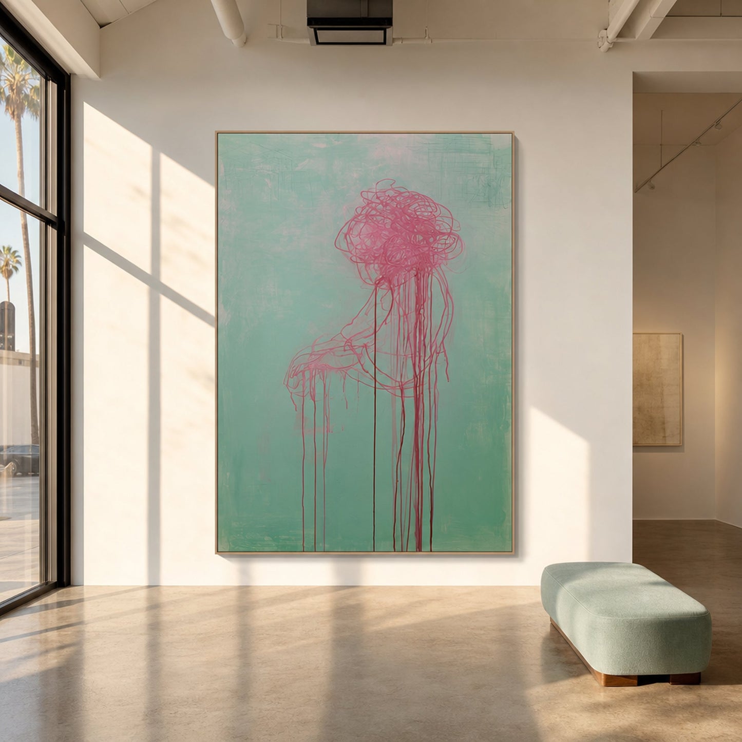 Well, He Does Show He Cares Styled in Modern Interior Setting | Abstract Gestural Art by Mofisto