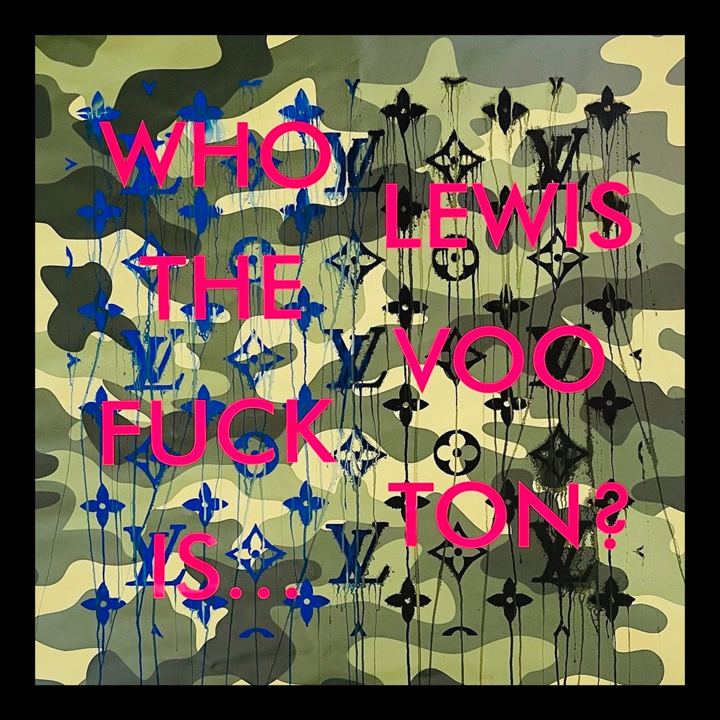 Who the Fuck is Lewis Vooton Original Hand-Painted Artwork | Figurative Portrait Mixed Media on Canvas | Mofisto