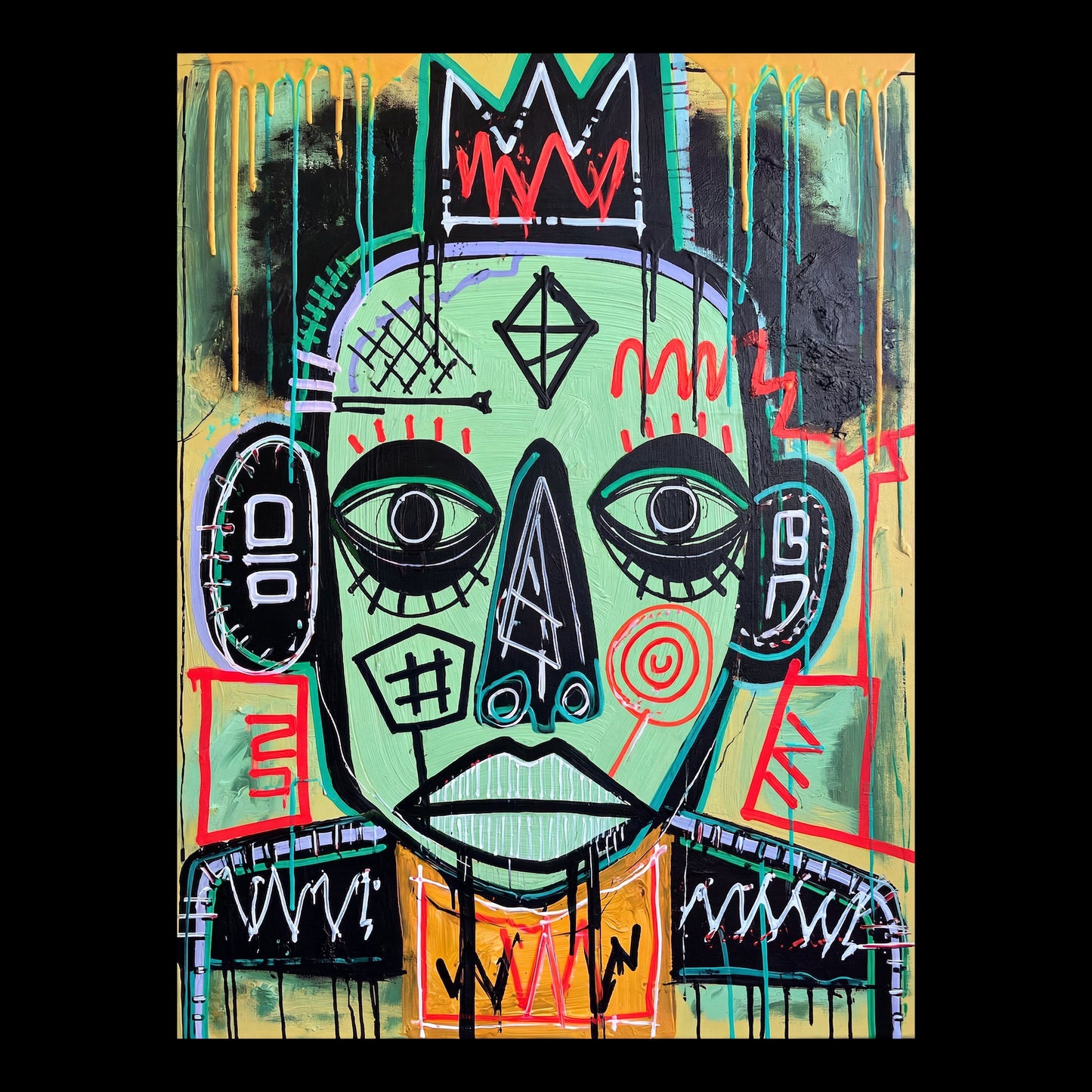 Yellow Drips on the Titled Throne